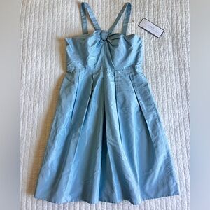 J. Crew Blue Silk Pleated Dress NWT